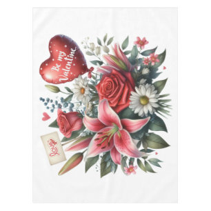 Sei mein Valentine floral/herz Tischdecke