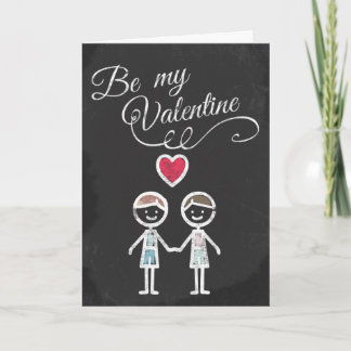 Sei mein Valentine Gay Chalkboard als Thema Feiertagskarte