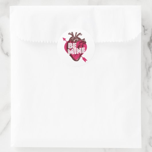 Sei mein Valentine Heart Sticker (Tasche)