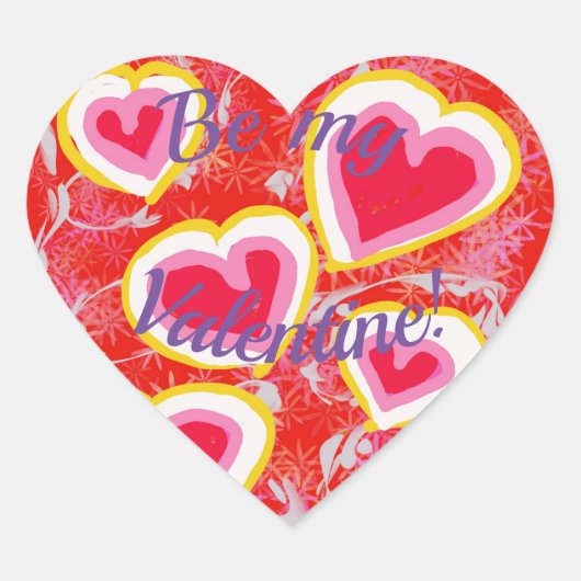 Sei mein Valentine! Herz-Aufkleber (Vorderseite)