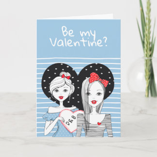 Sei mein Valentine Lesbian Themed Feiertagskarte