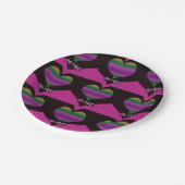 Sei mein Valentine Lila Herz Pappteller (Schrägansicht)