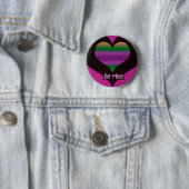 Sei mein Valentine Lila Strip Herz Button (Beispiel)