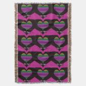 Sei mein Valentine Lila Strip Herz Decke (Vorderseite Vertikal)