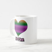 Sei mein Valentine Lila Strip Herz Kaffeetasse (Vorderseite Links)