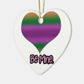 Sei mein Valentine Lila Strip Herz Keramik Ornament (Links)