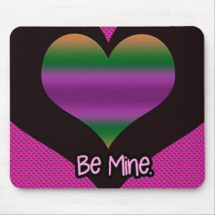 Sei mein Valentine Lila Strip Herz Mousepad