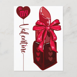 Sei mein Valentine Lipstick-Geschenkdesign Postkarte
