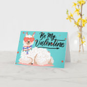 Sei mein Valentine Llama Karte (Gelbe Blume)