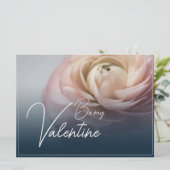 Sei mein Valentine - mit großer rosa Rose (Stehend Vorderseite)