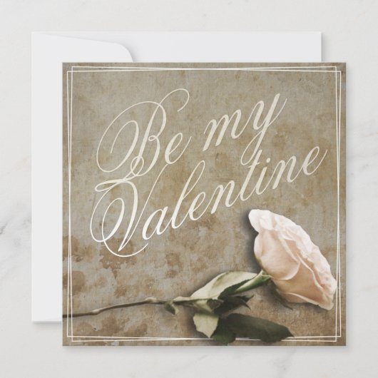 Sei mein Valentine mit Rose (Vorderseite)