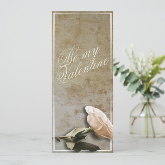 Sei mein Valentine mit Rose (Stehend Vorderseite)