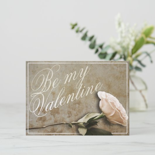 Sei mein Valentine mit Rose (Stehend Vorderseite)