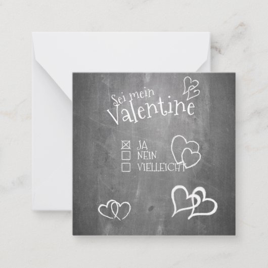 Sei mein Valentine Mitteilungskarte (Vorderseite)