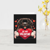 Sei mein Valentine Newfie Dog Heart Karte (Gelbe Blume)