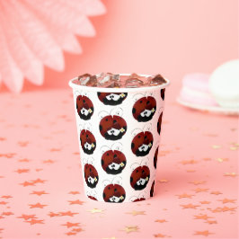 Sei mein Valentine Niedlich Red Ladybug Cartoon Pappbecher