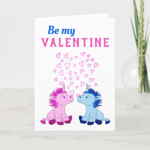 Sei mein Valentine Niedlich Unicorns Valentinstag Feiertagskarte