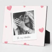 Sei mein Valentine | personalisiertes Foto | Rotes Fotoplatte (Seite)
