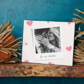 Sei mein Valentine | personalisiertes Foto | Rotes Fotoplatte (Seite)