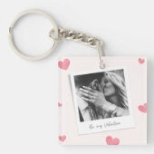 Sei mein Valentine | personalisiertes Foto | Rotes Schlüsselanhänger (Vorderseite)