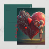 Sei mein Valentine Postkarte (Vorne/Hinten)