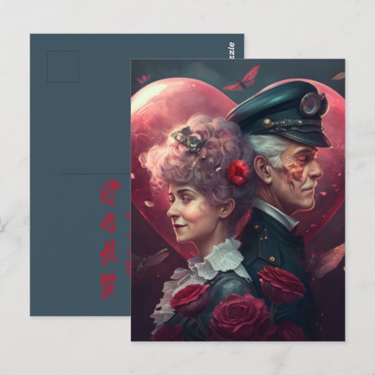 Sei mein Valentine Postkarte (Vorne/Hinten)