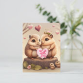 Sei mein Valentine Postkarte (Stehend Vorderseite)