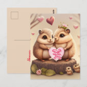 Sei mein Valentine Postkarte (Vorne/Hinten)