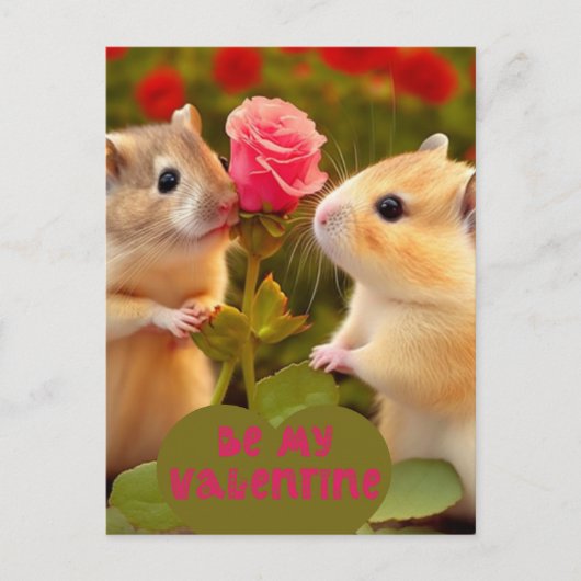 Sei mein Valentine Postkarte (Vorderseite)