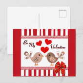 Sei mein Valentine Postkarte (Vorne/Hinten)
