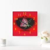 Sei mein Valentine Quadratische Wanduhr (Zuhause)