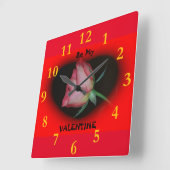 Sei mein Valentine Quadratische Wanduhr (Winkel)