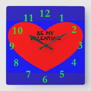 Sei mein Valentine Quadratische Wanduhr