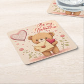 Sei mein Valentine Rechteckiger Pappuntersetzer (angewinkelt)