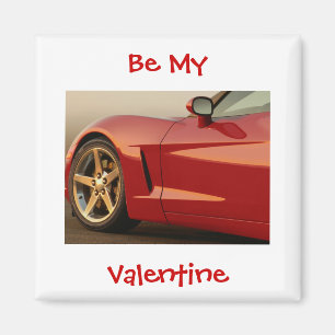 Sei mein Valentine Red Corvette Magnet