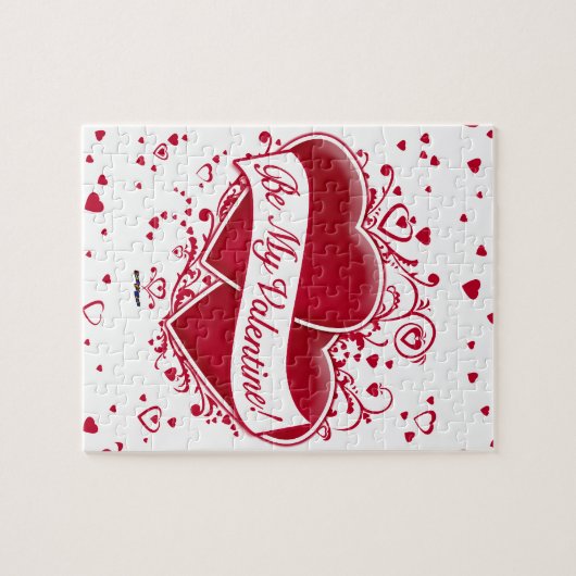 Sei mein Valentine! Rote Herzen Puzzle (Horizontal)