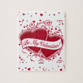 Sei mein Valentine! Rote Herzen Puzzle (Vertikal)