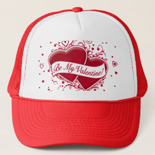 Sei mein Valentine! Rote Herzen Truckerkappe
