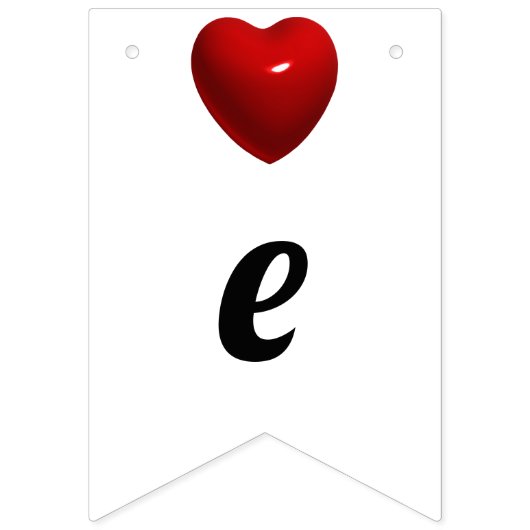 Sei mein Valentine! Rote Herzen Wimpelkette (Zweite Fahne)