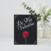 Sei mein Valentine - Rote Rose dunkel (Stehend Vorderseite)