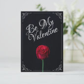 Sei mein Valentine - Rote Rose dunkel (Stehend Vorderseite)