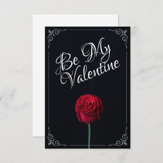 Sei mein Valentine - Rote Rose dunkel (Vorne/Hinten)
