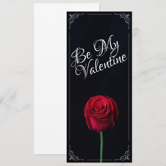 Sei mein Valentine - Rote Rose dunkel (Vorne/Hinten)