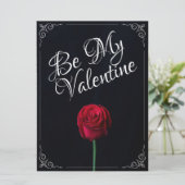 Sei mein Valentine - Rote Rose dunkel (Stehend Vorderseite)