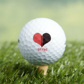 Sei mein Valentine Roter Streifen Herz Golfball (Insitu T-Shirt)