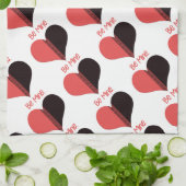 Sei mein Valentine Roter Streifen Herz Handtuch (Gefaltet)