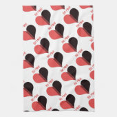 Sei mein Valentine Roter Streifen Herz Handtuch (Vertikal)