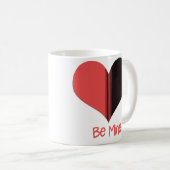 Sei mein Valentine Roter Streifen Herz Kaffeetasse (VorderseiteRechts)