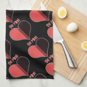 Sei mein Valentine Roter Streifen Herz Küchentuch (Viertel Falte)