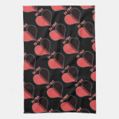 Sei mein Valentine Roter Streifen Herz Küchentuch (Vertikal)